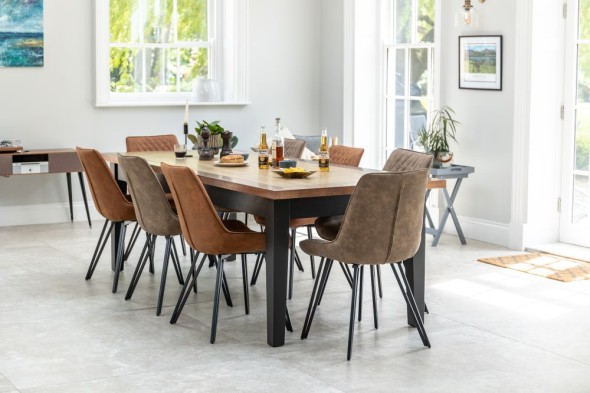 Zinc and Copper Edge Table Tops with a Wooden Tapered Base